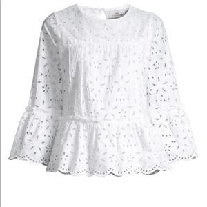Vineyard Vines Tiered Lace Eyelet Blouse Size XS